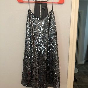 Silver Sequin Cocktail Dress